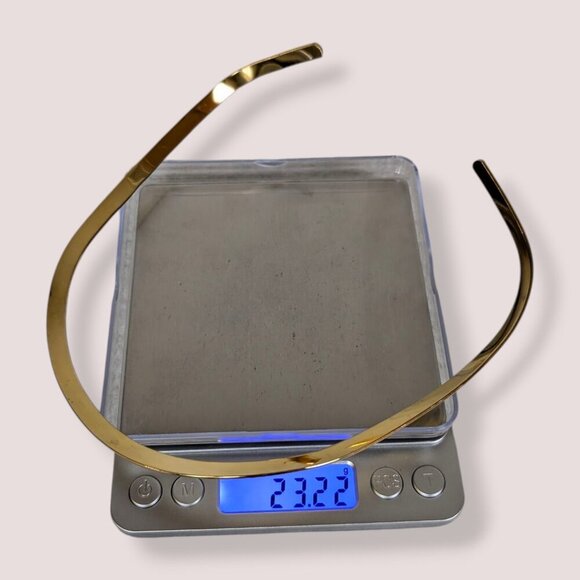 (2/$20) Vintage Gold Tone Flat Torque Collar Necklace - Picture 5 of 5